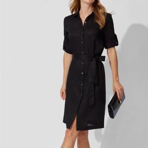 J McLaughlin Miranda Black linen dress